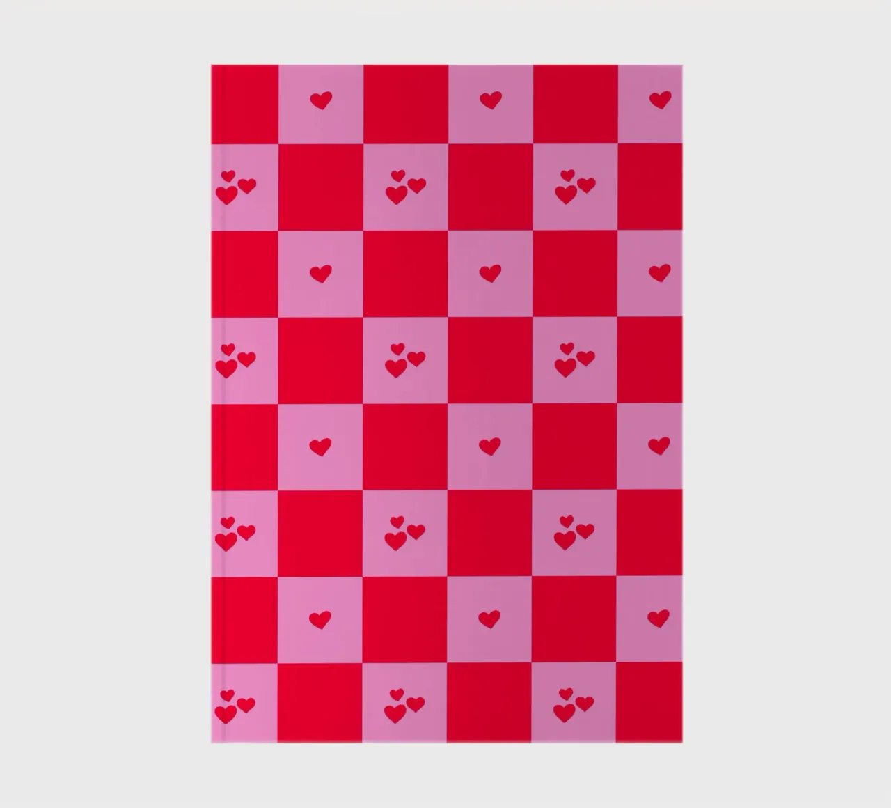 Grid heart pattern - pink and red notebook by Wackapacka