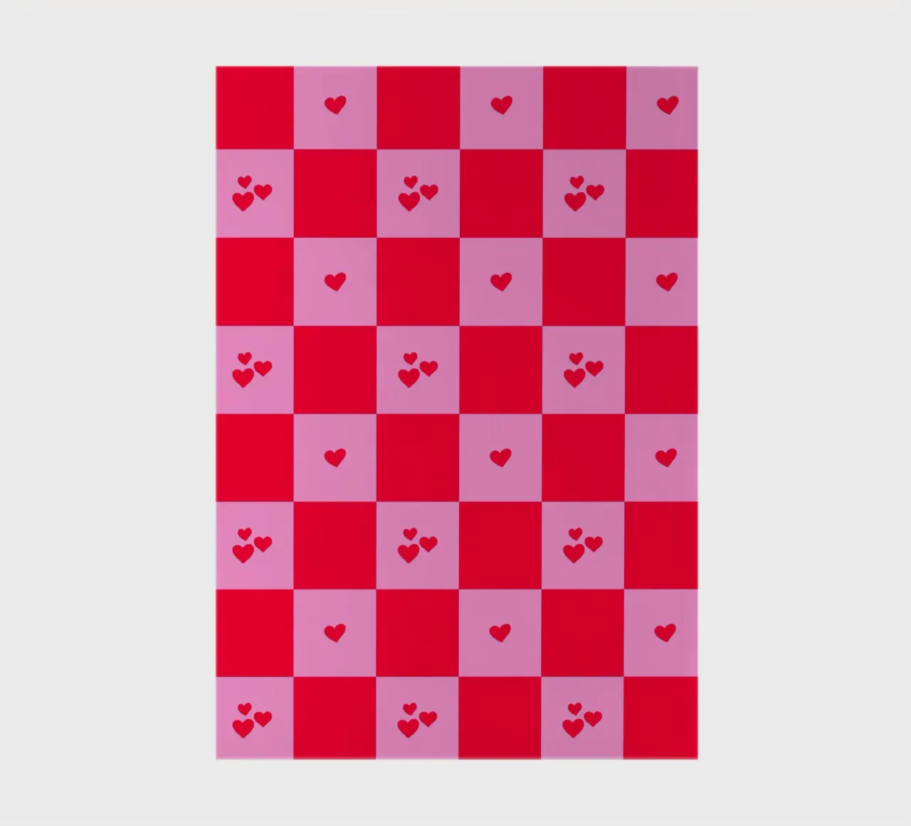 Grid heart pattern - pink and red notebook by Wackapacka