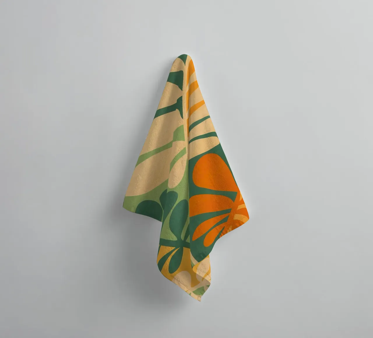 Piante boho anni '70 di tendenza in colori retrò asciugamano da bagno da Autofocus