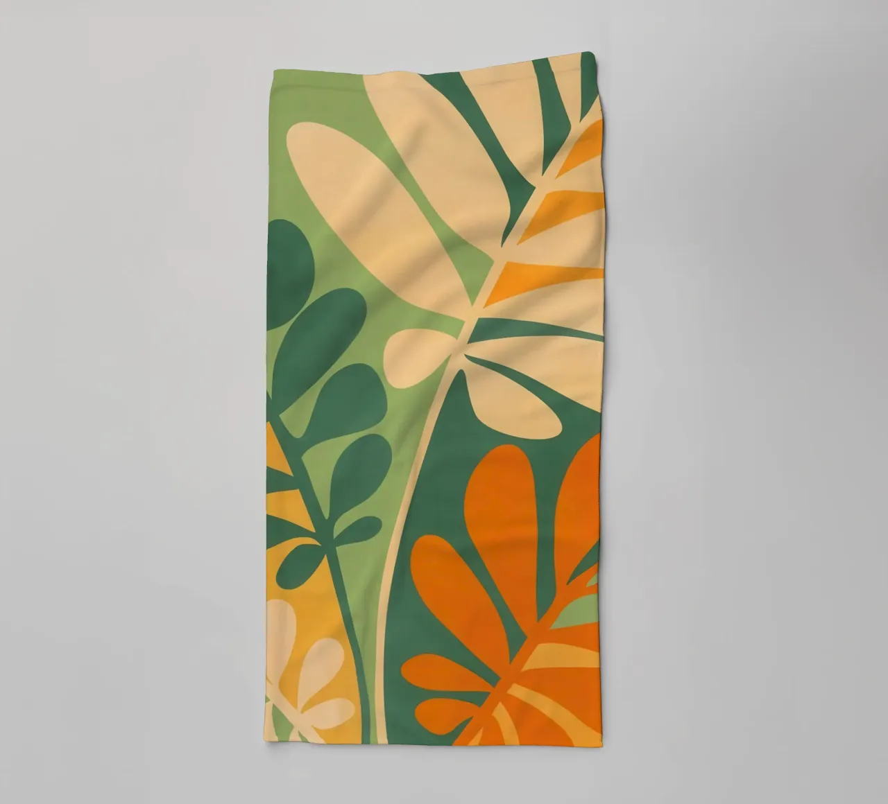 Piante boho anni '70 di tendenza in colori retrò asciugamano da bagno da Autofocus