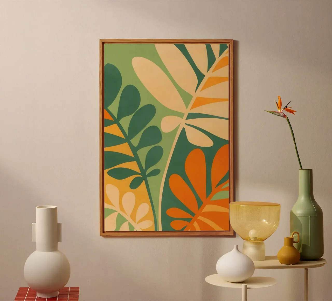 Piante boho anni '70 di tendenza in colori retrò alluminio dibond da Autofocus