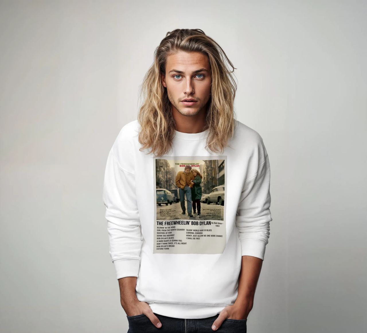 the freewheelin bob dylan sweatshirt van SoundStudio
