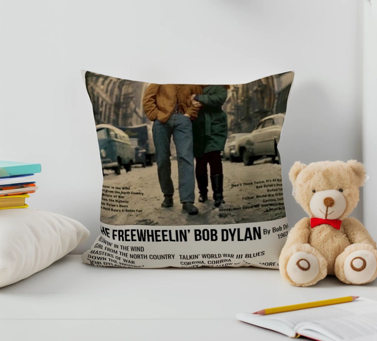 the freewheelin bob dylan cuscino da SoundStudio