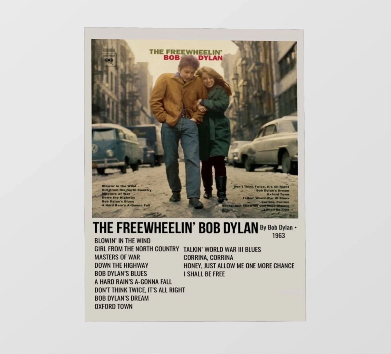 the freewheelin bob dylan pellicola backlit da SoundStudio