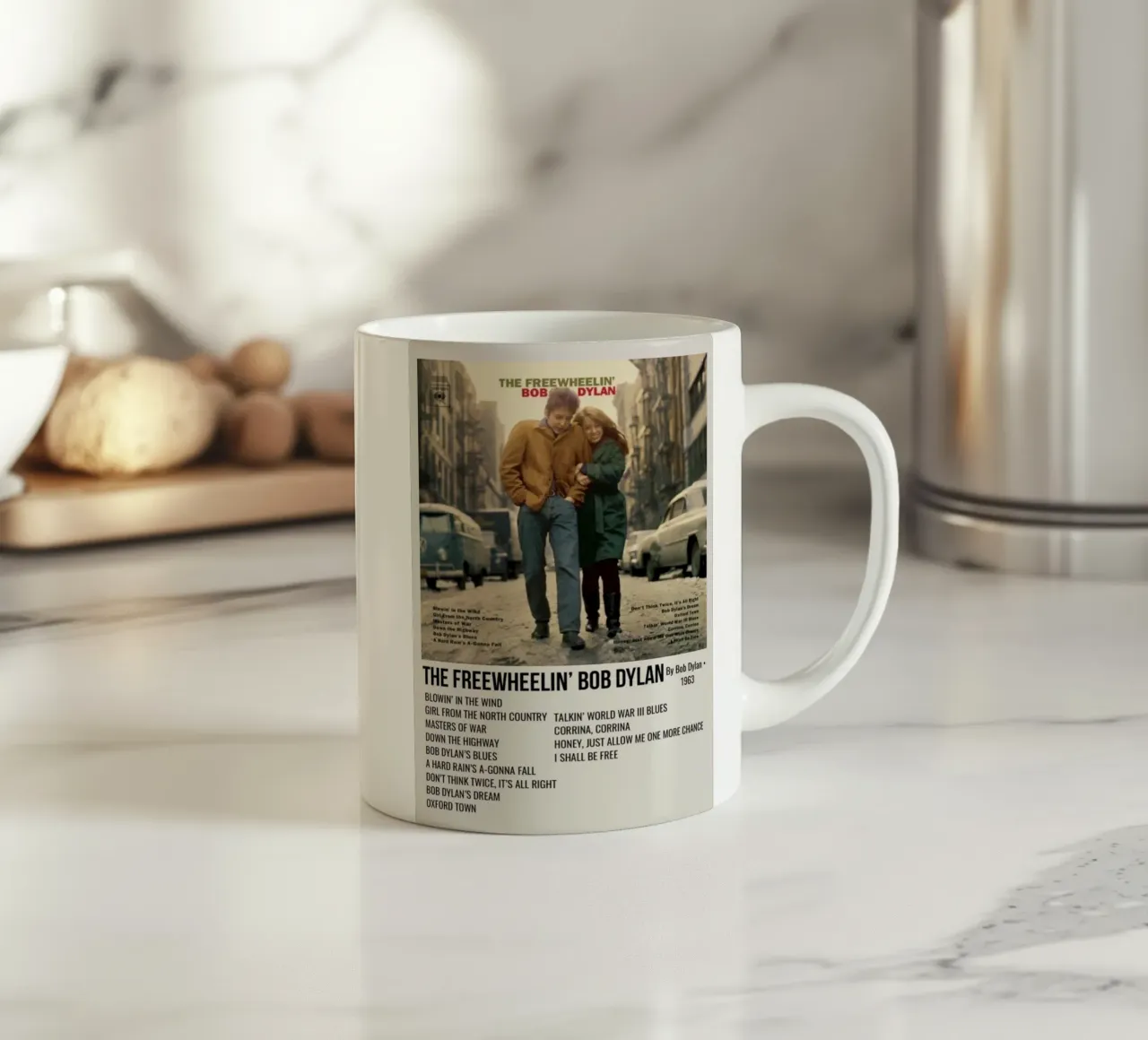the freewheelin bob dylan mug en céramique de SoundStudio