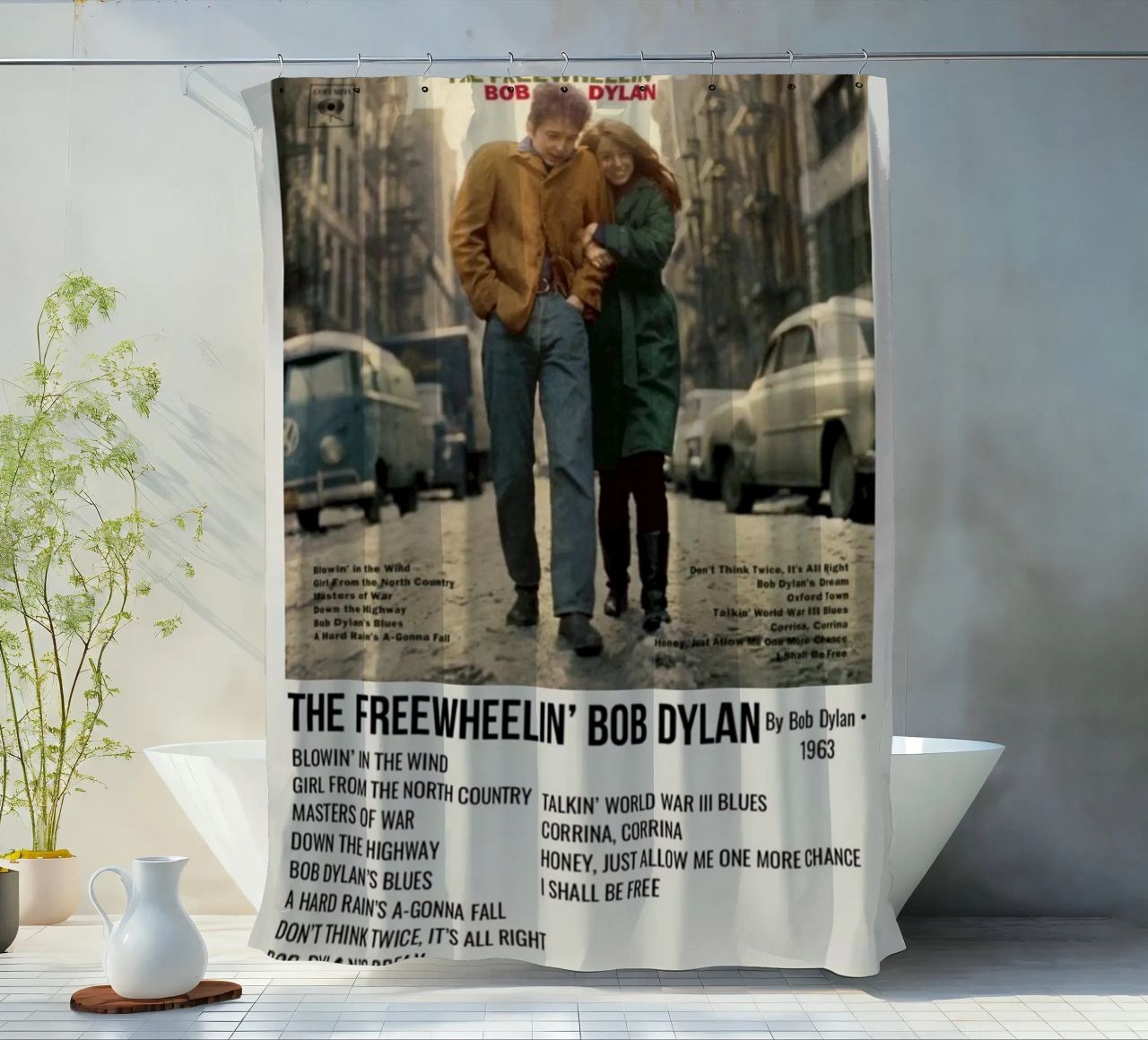 the freewheelin bob dylan douchegordijn van SoundStudio