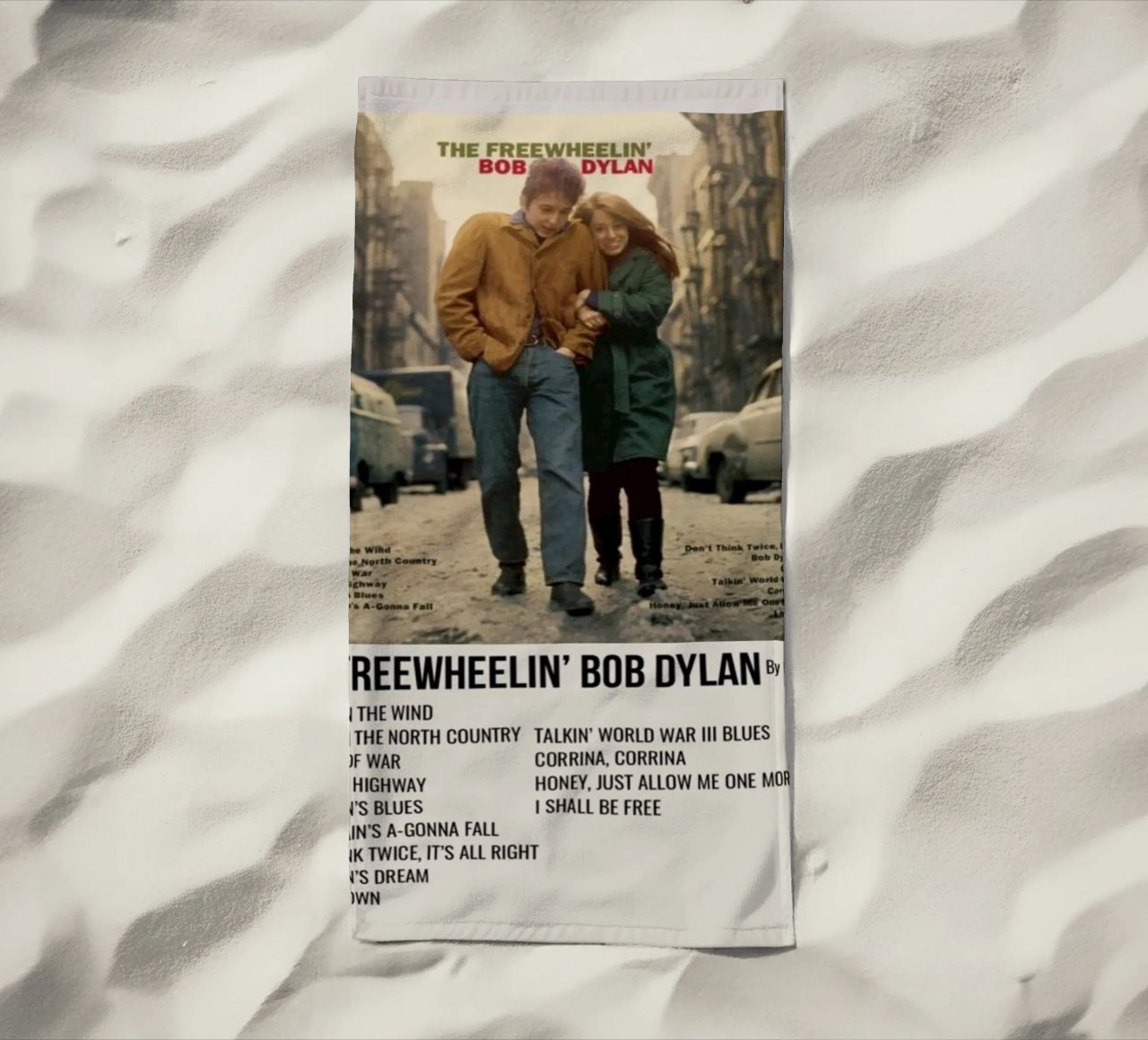 the freewheelin bob dylan strandhanddoek van SoundStudio