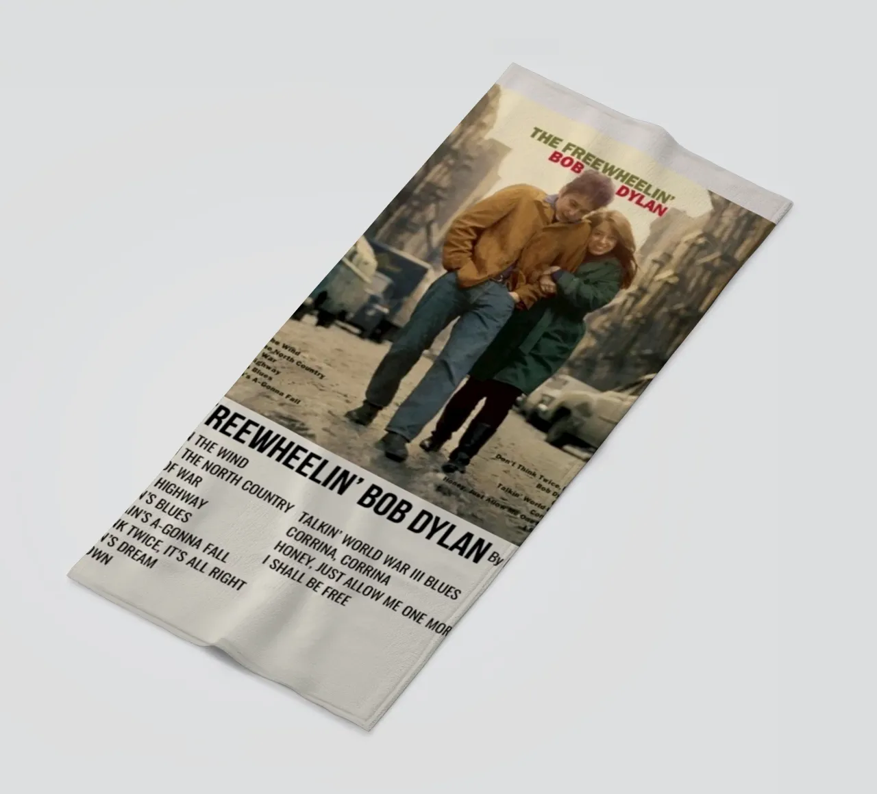 the freewheelin bob dylan beach towel by SoundStudio