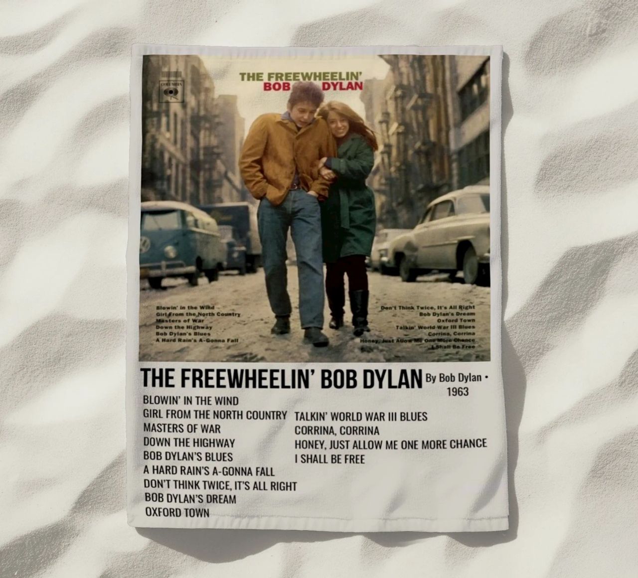 the freewheelin bob dylan strandhanddoek van SoundStudio
