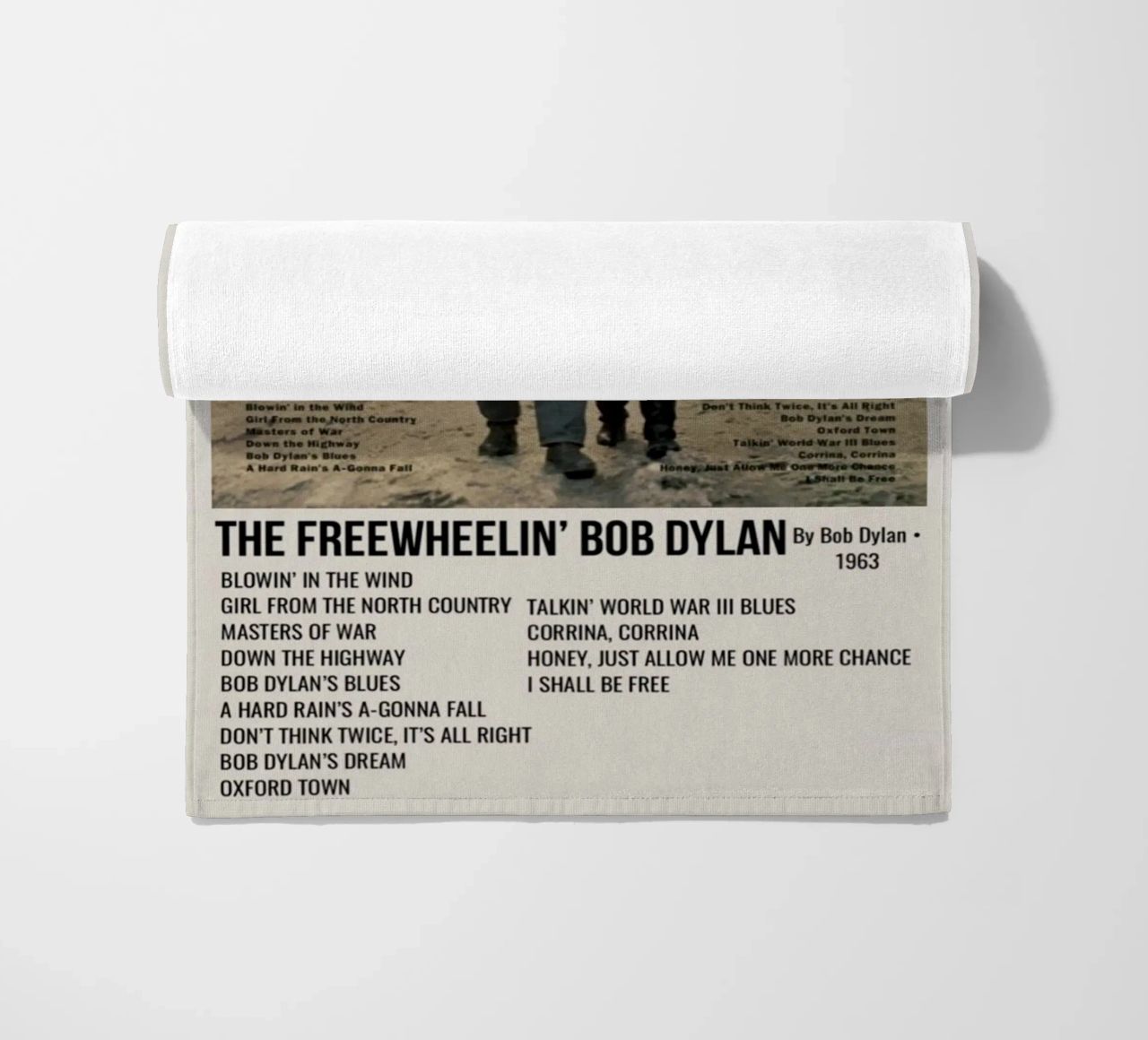the freewheelin bob dylan strandhanddoek van SoundStudio