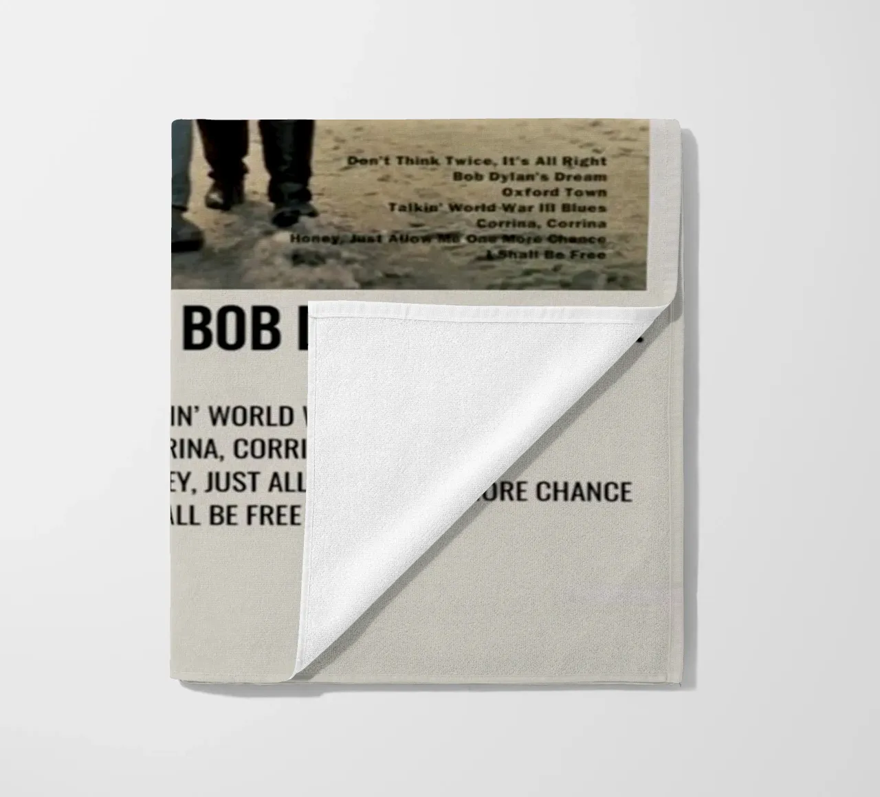 the freewheelin bob dylan beach towel by SoundStudio