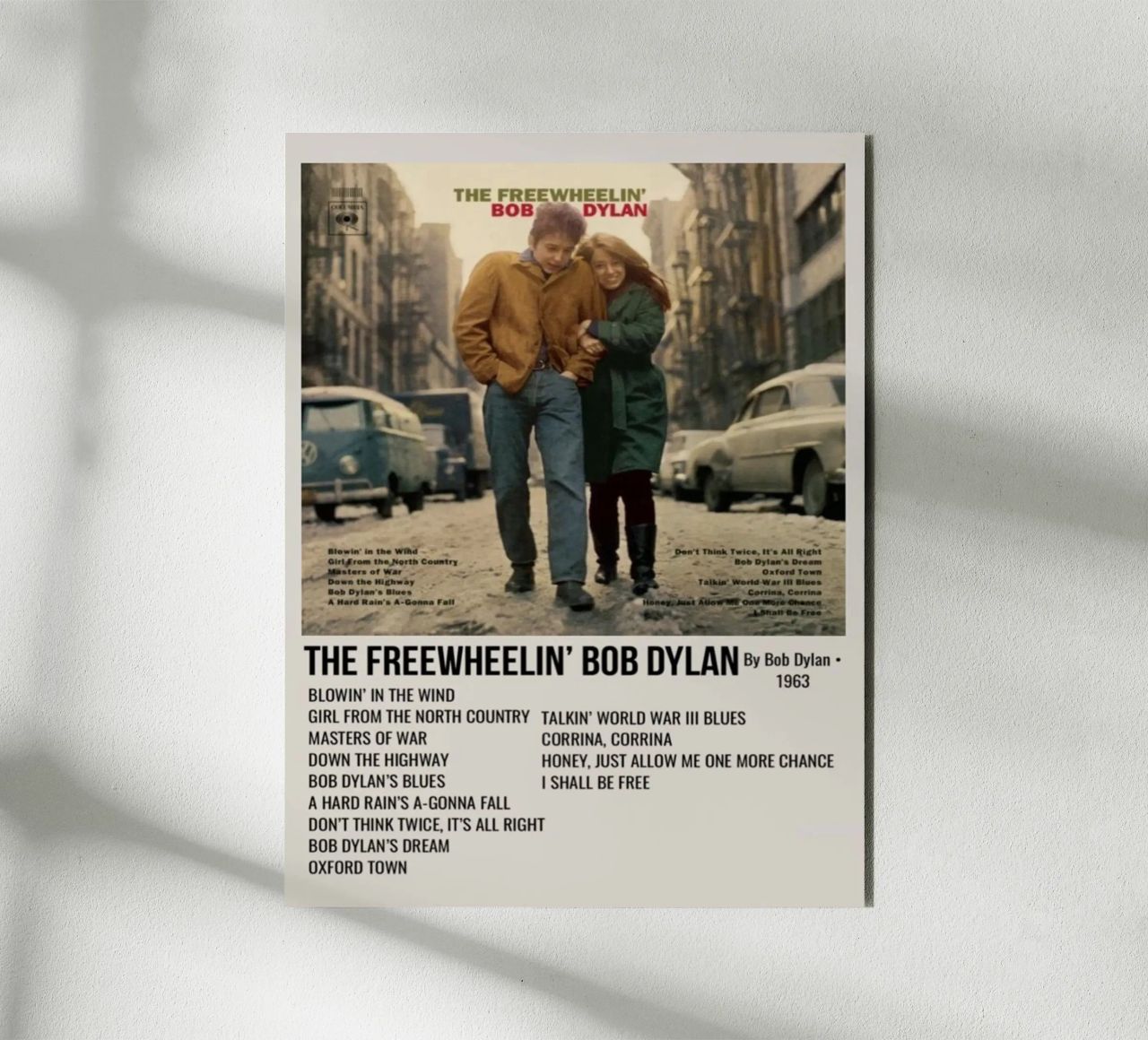 the freewheelin bob dylan alluminio dibond da SoundStudio