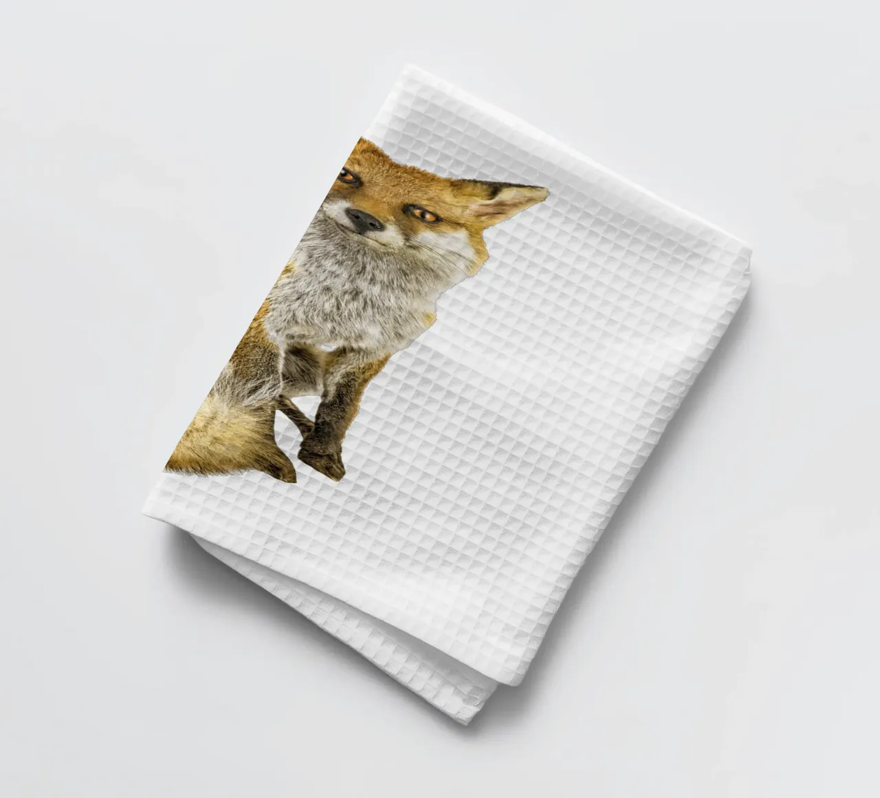 Mystère dans la nature : Renard intriguant torchon de Curious Collections by Marielle Leenders