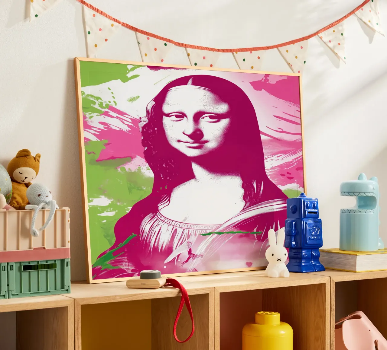 Paziente Monna Lisa in rosa e verde Pop Art carta hahnemühle da Autofocus