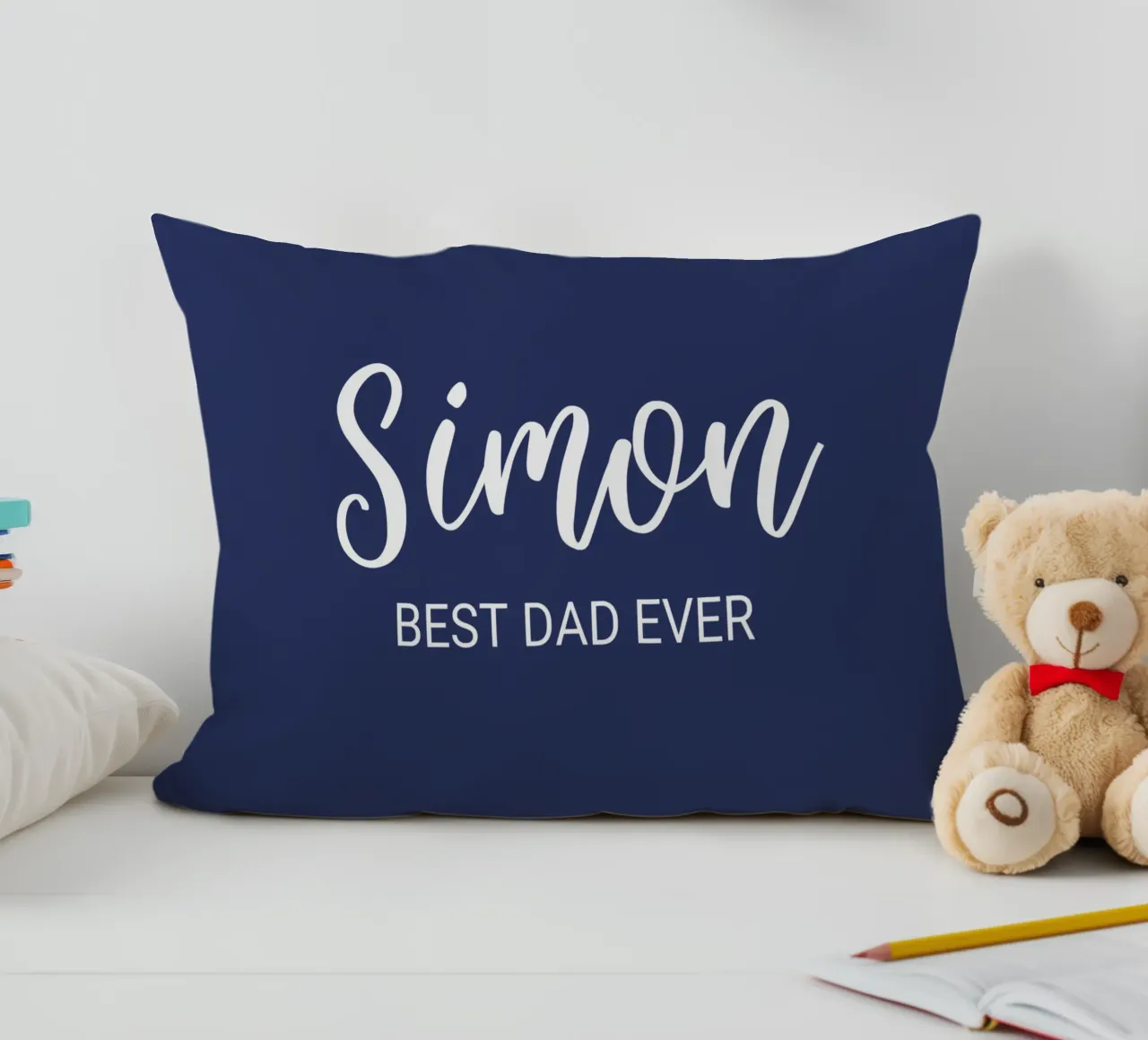 Personalized Custom Name Best Dad Ever decorative cushion by Personalized Art