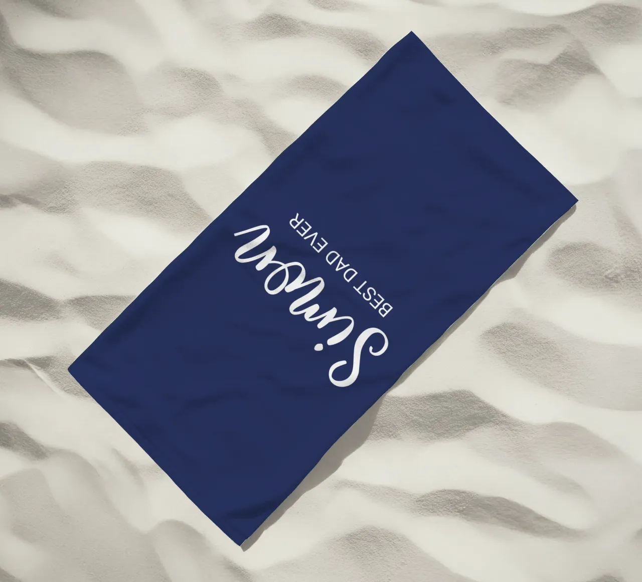 Personalized Custom Name Best Dad Ever beach towel by Personalized Art