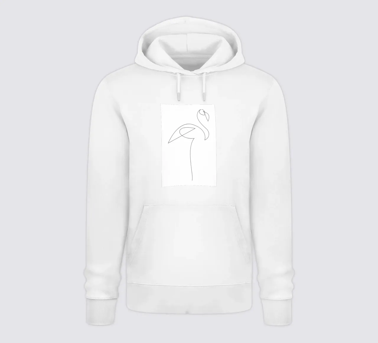 Flamingo - one line felpa con cappuccio da Addillum