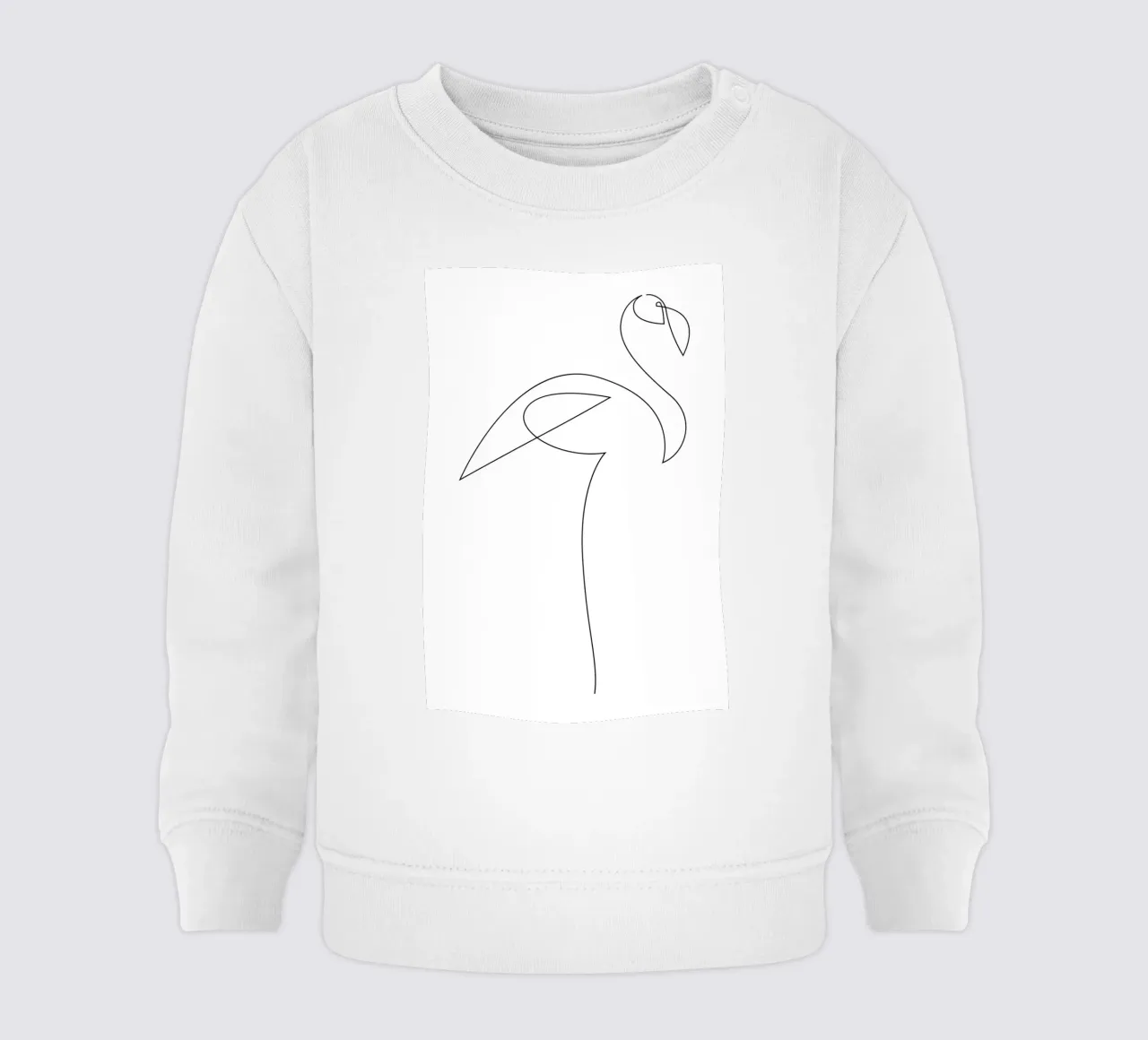 Flamingo - one line felpa neonato da Addillum