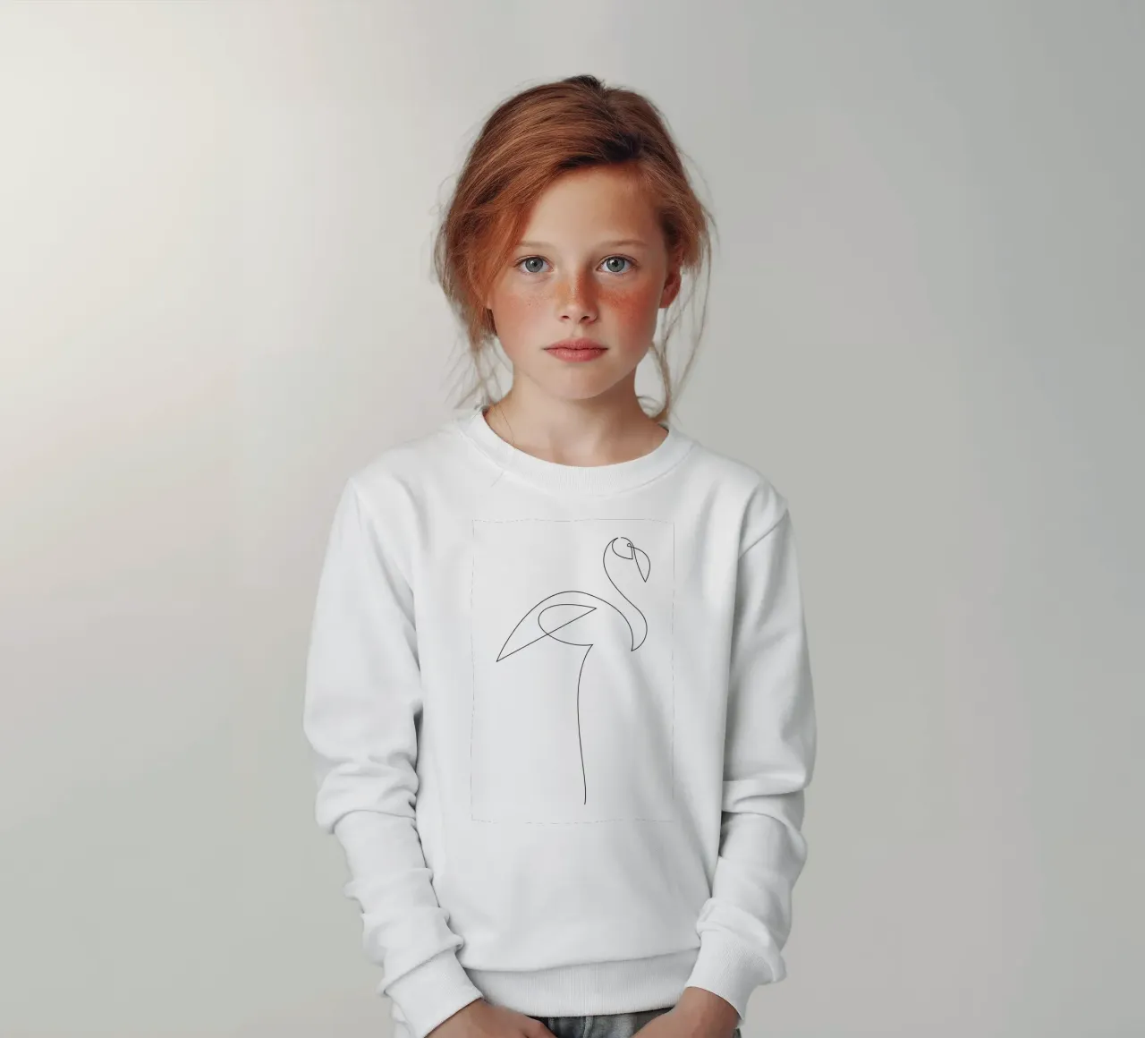 Flamingo - one line felpa bambino da Addillum