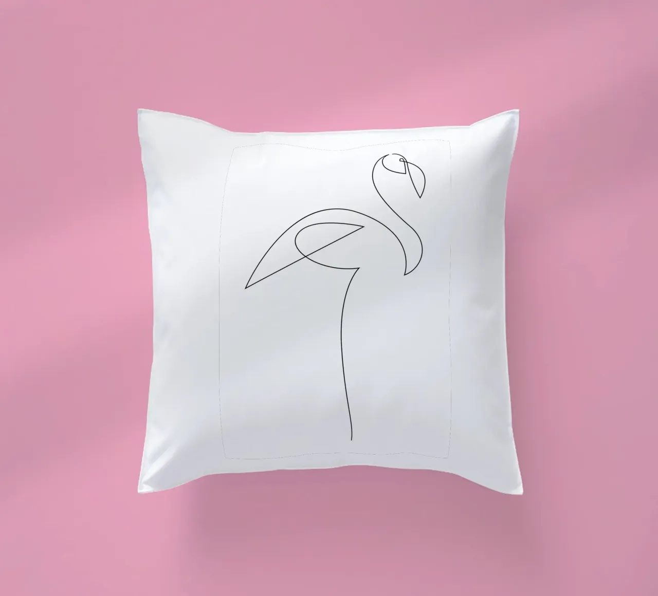 Flamingo - one line cuscino da Addillum