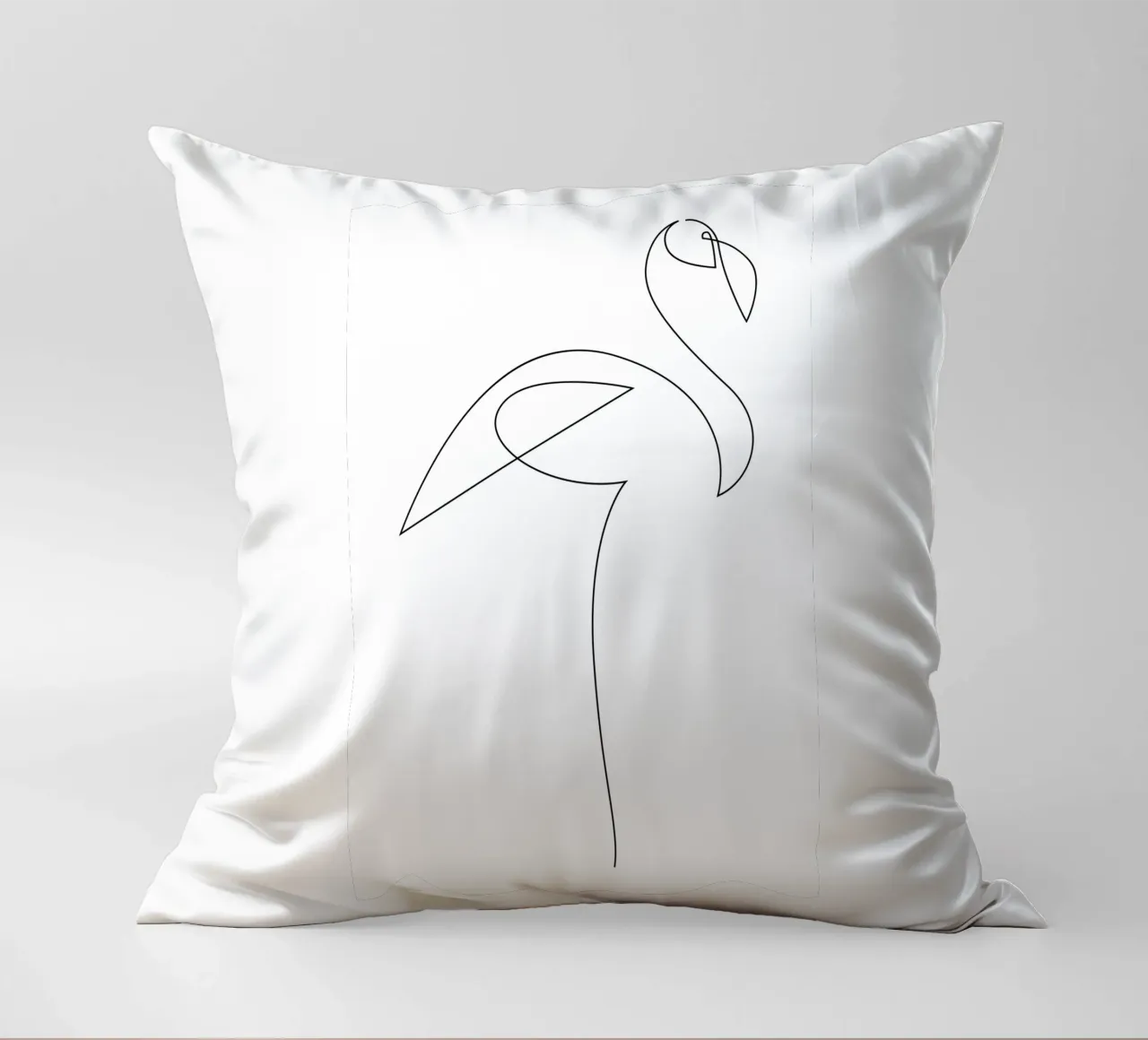 Flamingo - one line cuscino da Addillum