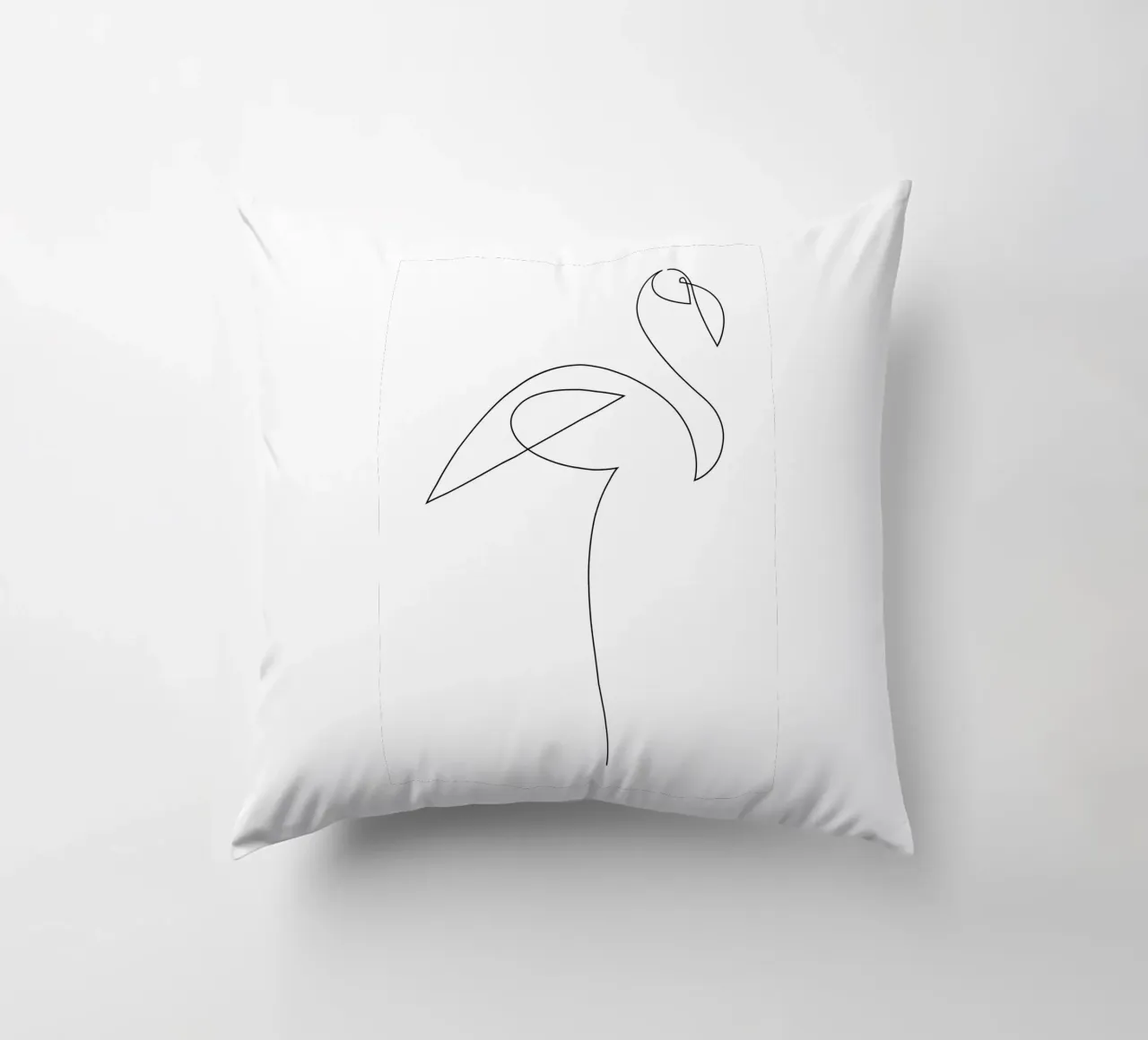 Flamingo - one line cuscino da Addillum