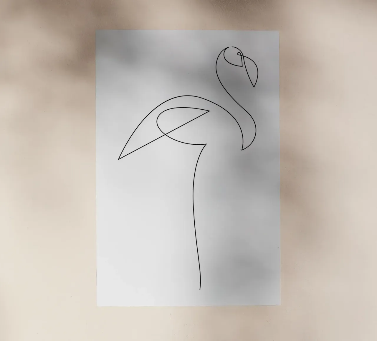 Flamingo - one line pellicola backlit da Addillum