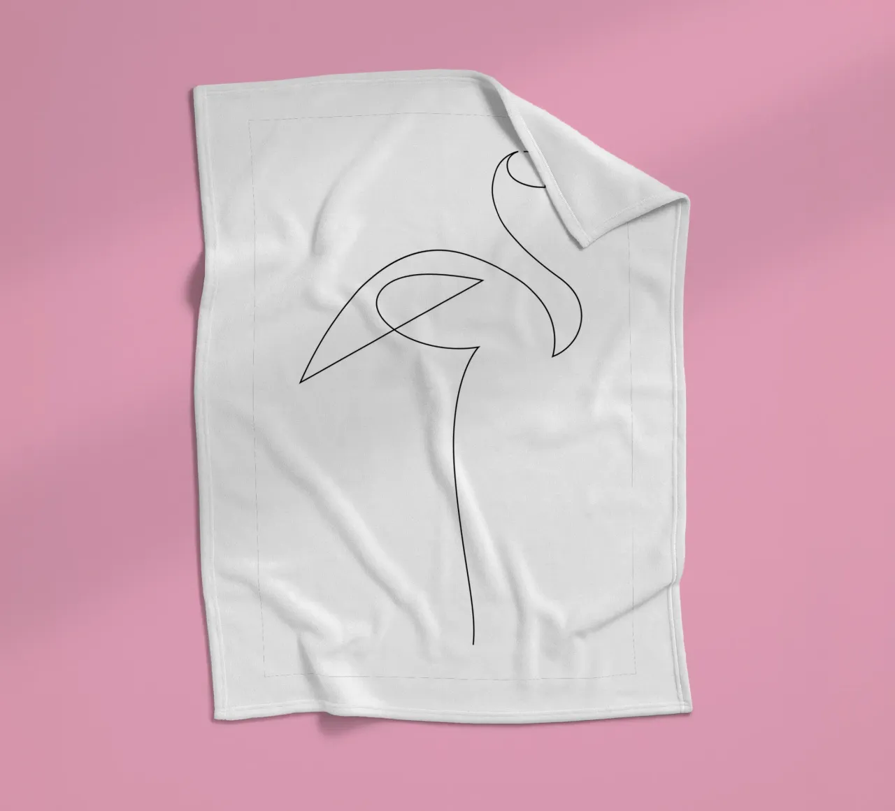 Flamingo - one line coperta in pile da Addillum