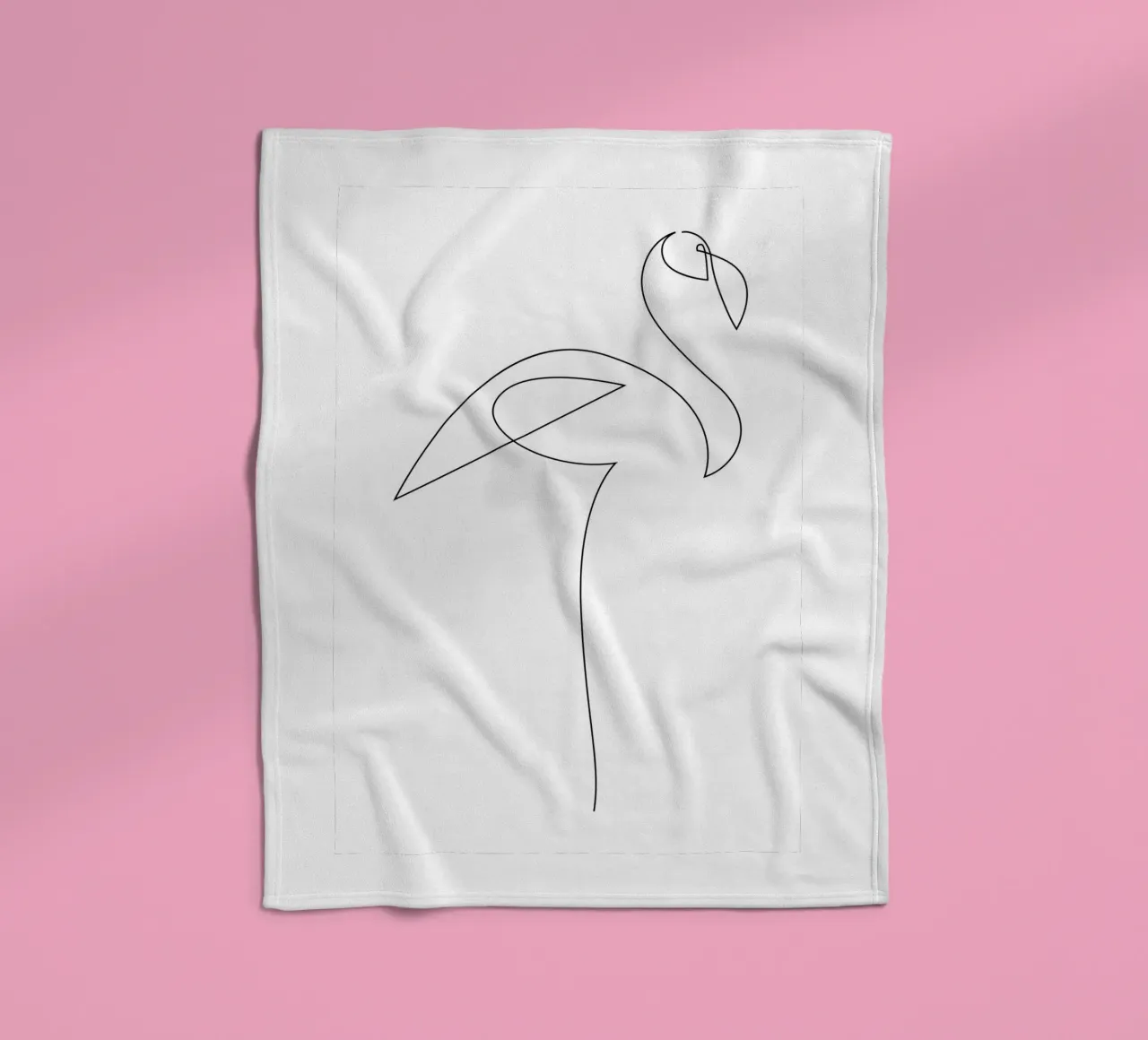 Flamingo - one line coperta in pile da Addillum