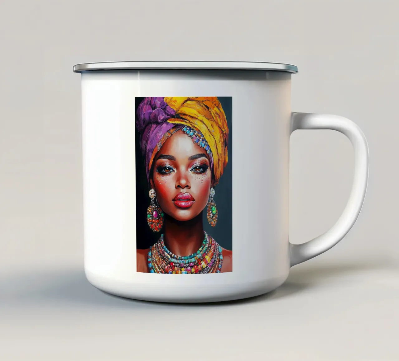 Tradizione e bellezza africana tazza in smalto da Carinaprint