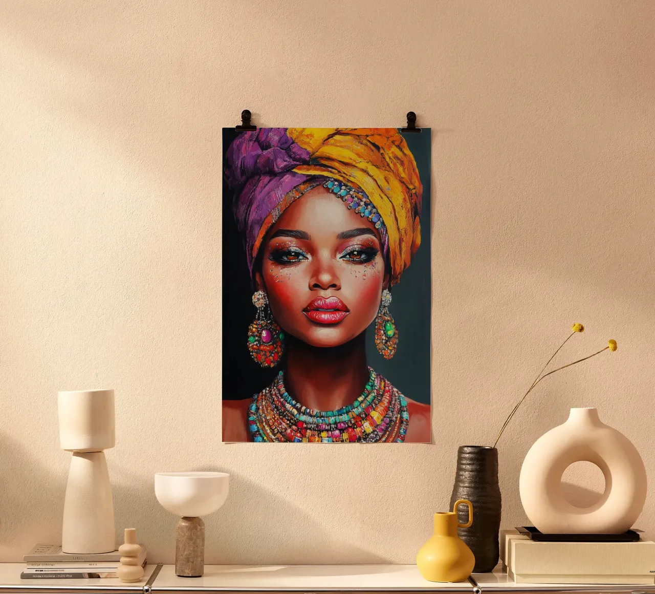 Tradición y belleza africanas poster de Carinaprint