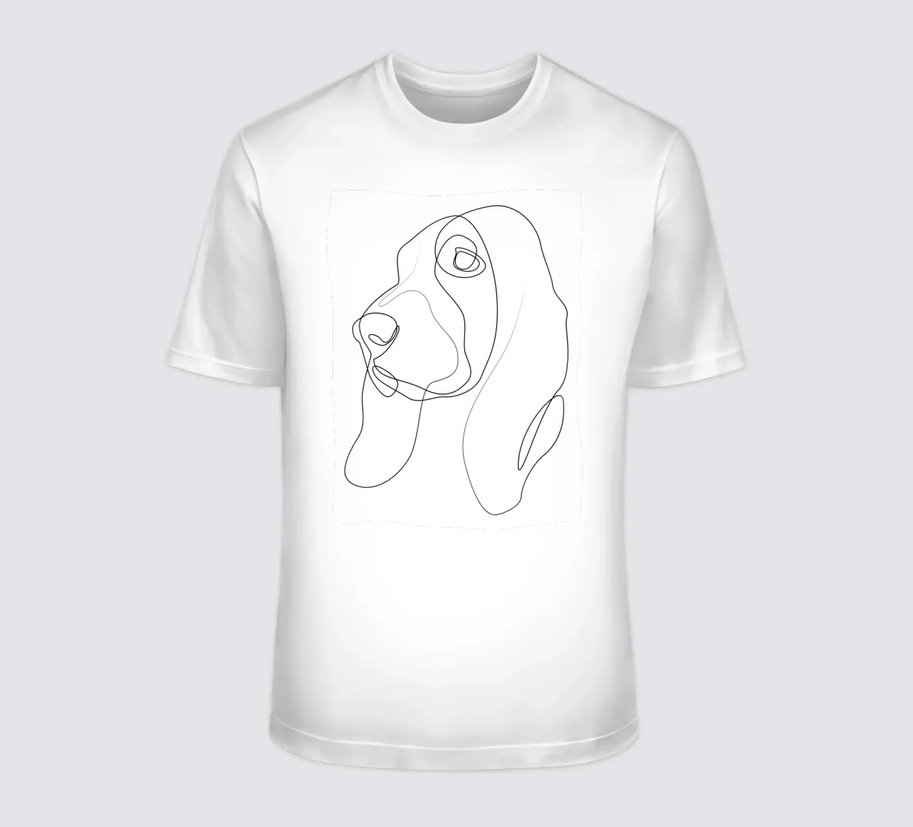 Basset Hound One Line t-shirt da Addillum
