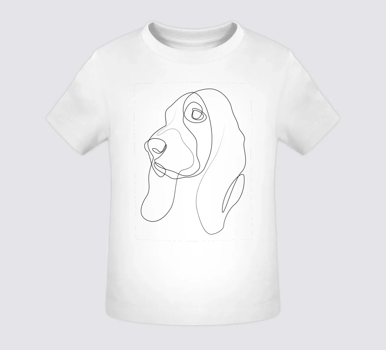 Basset Hound One Line maglietta neonato da Addillum