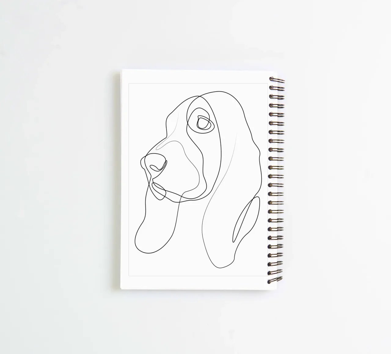 Basset Hound One Line spiral notebook by Addillum