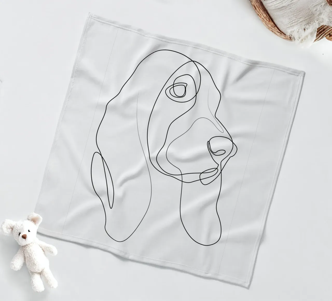 Basset Hound One Line coperta in pile da Addillum