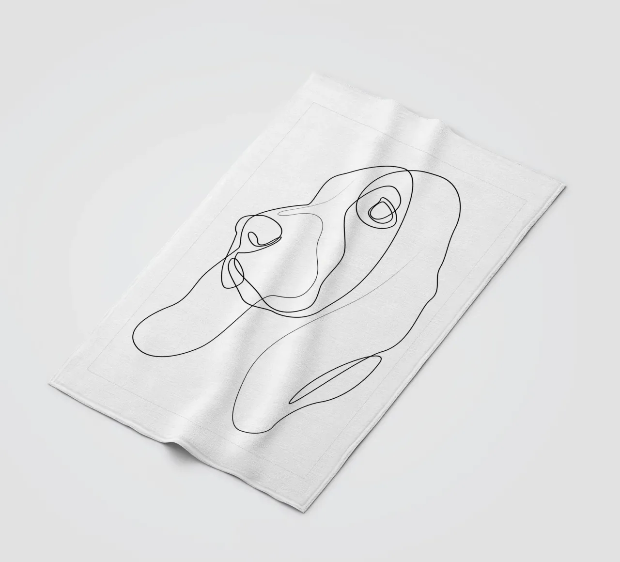 Basset Hound One Line coperta in pile da Addillum