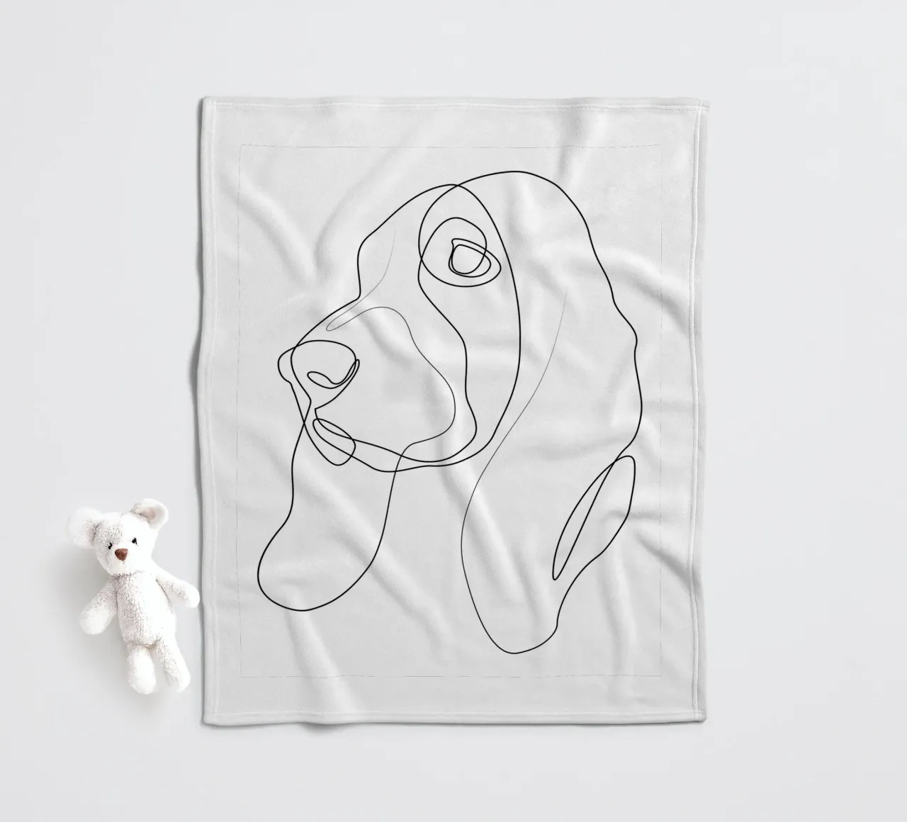 Basset Hound One Line coperta in pile da Addillum
