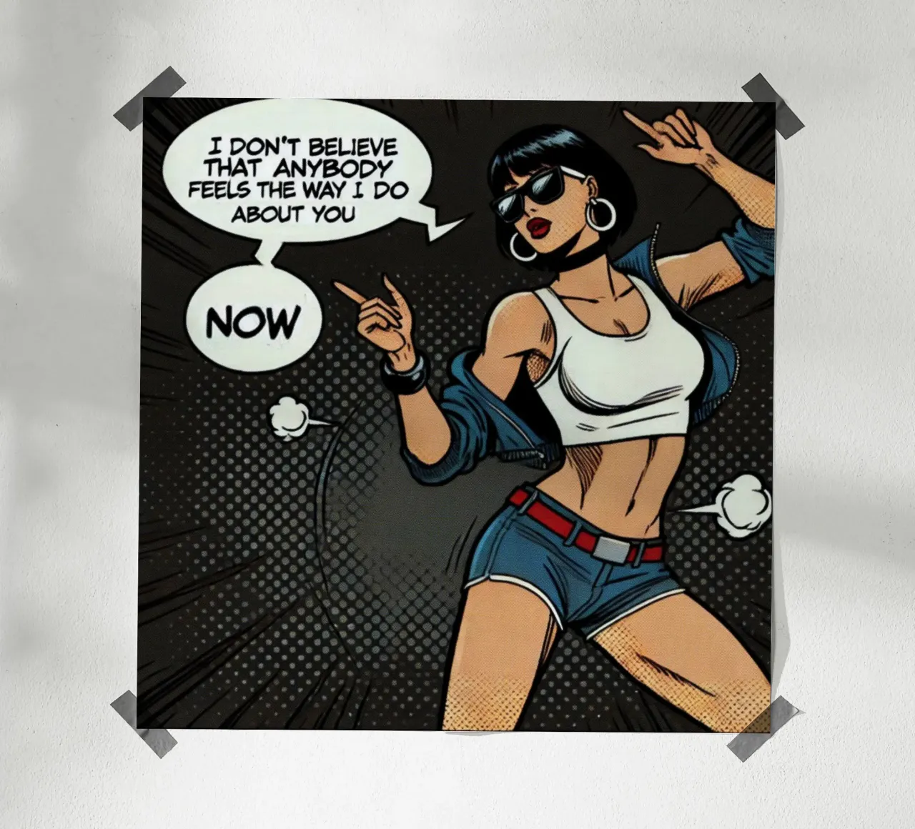 Wonderwall - Oasis - Poster d'epoca poster con telaio in legno da posterprints-by-nomad