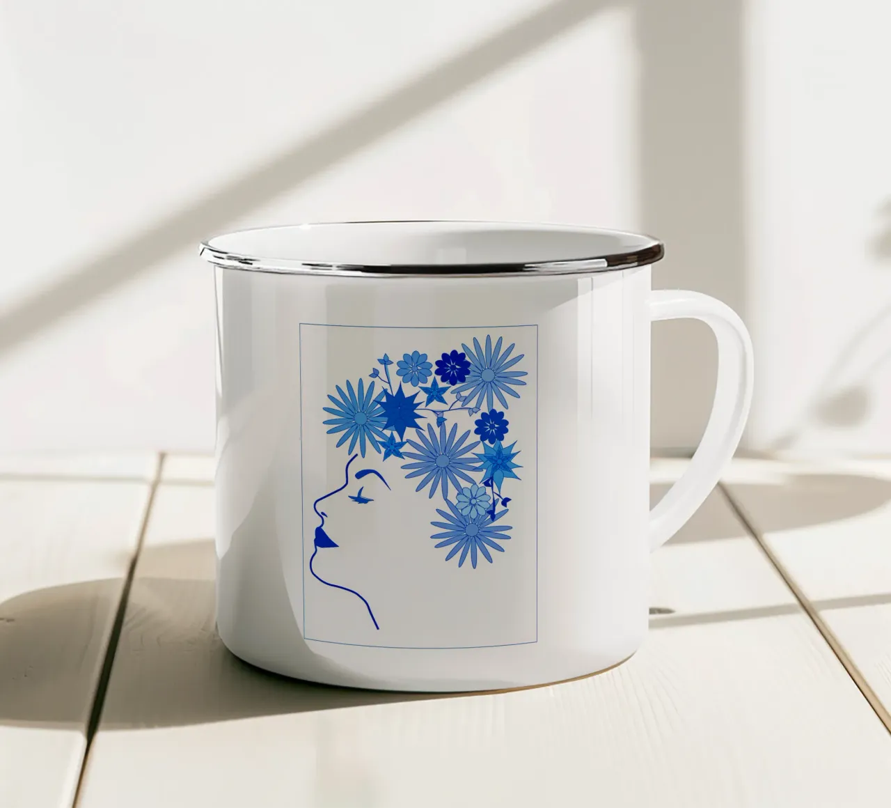 Viso blu tazza in smalto da SunflowerDE