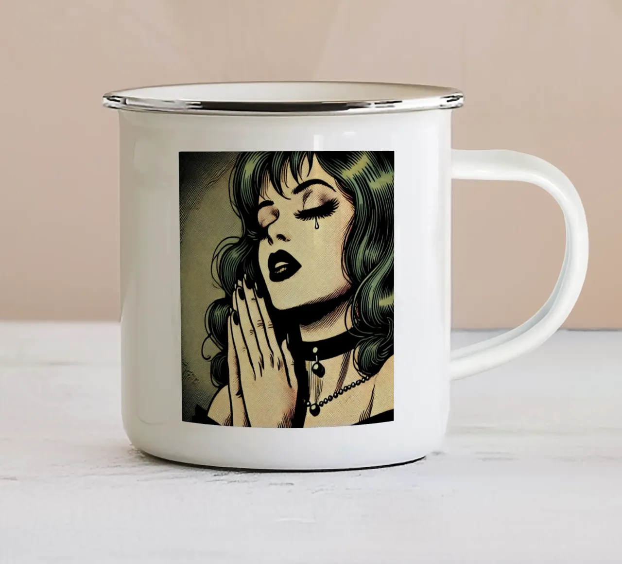 Preghiera - Poster d'epoca tazza in smalto da posterprints-by-nomad