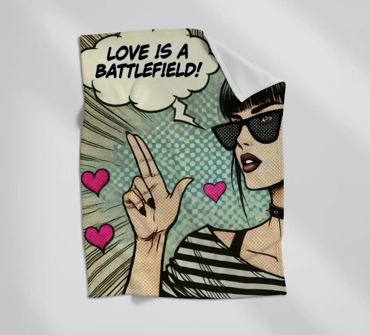 L'amore è un campo di battaglia - Poster d'epoca coperta in pile da posterprints-by-nomad