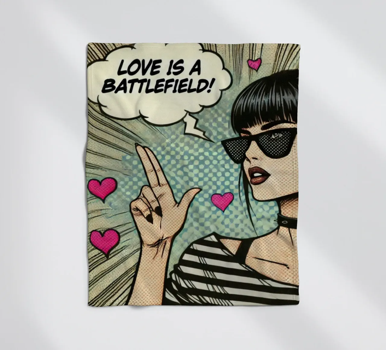 L'amore è un campo di battaglia - Poster d'epoca coperta in pile da posterprints-by-nomad