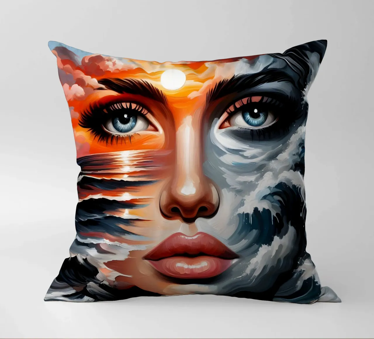 Seascape Portrait decorative cushion by ARTOMATIC