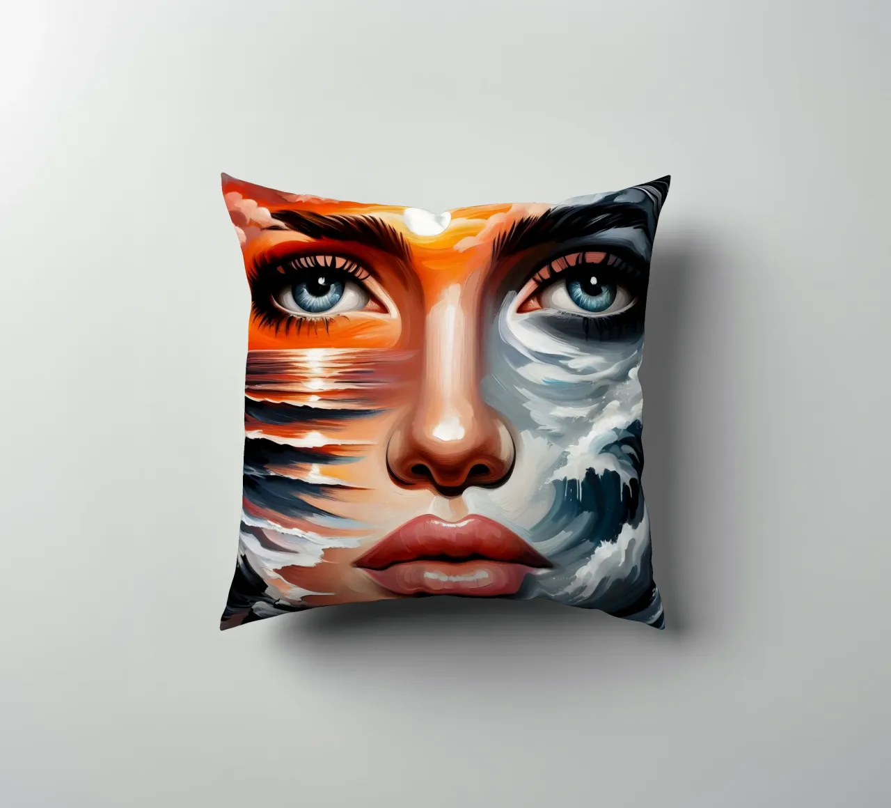 Seascape Portrait decorative cushion by ARTOMATIC
