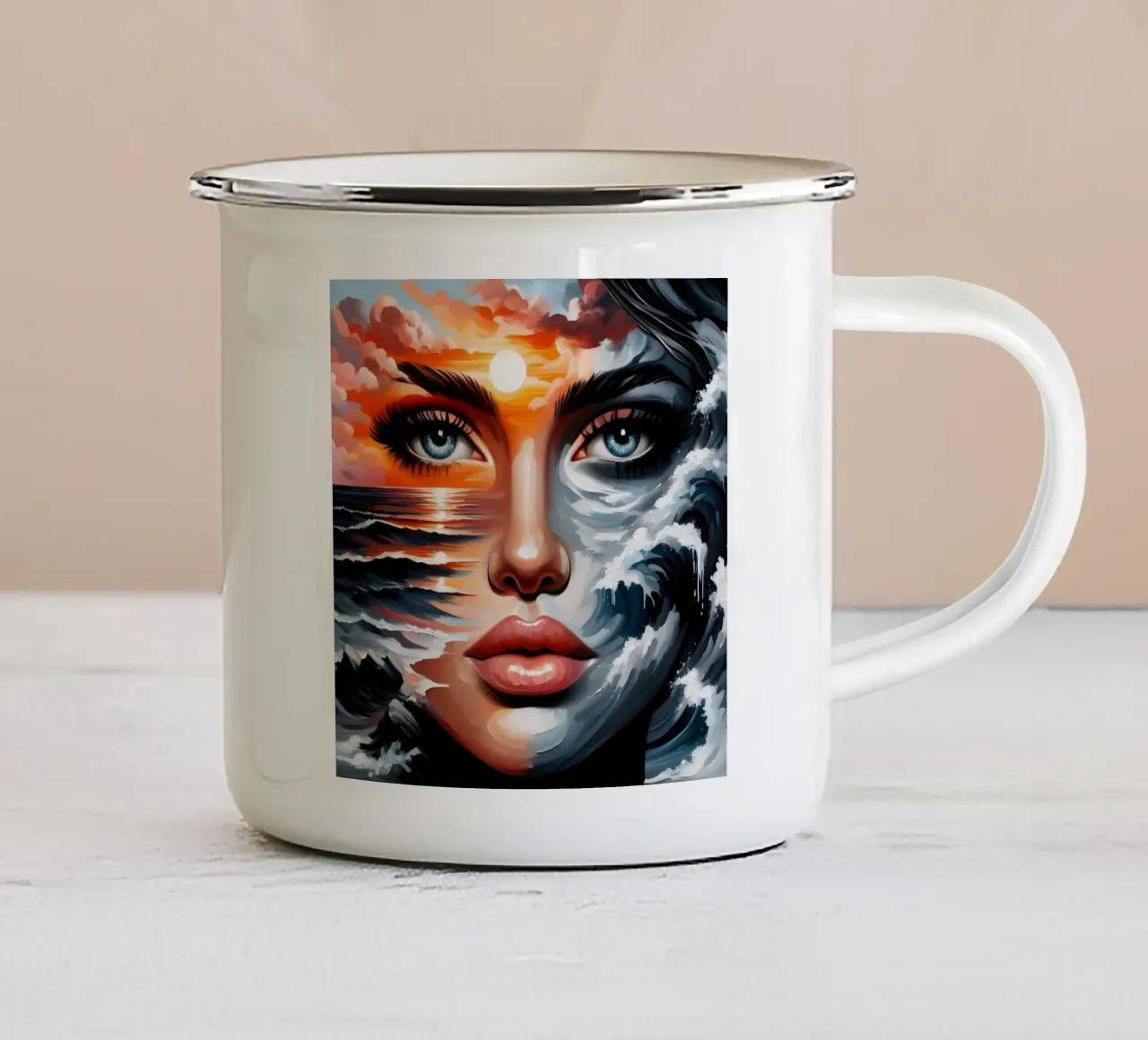 Ritratto di mare tazza in smalto da ARTOMATIC