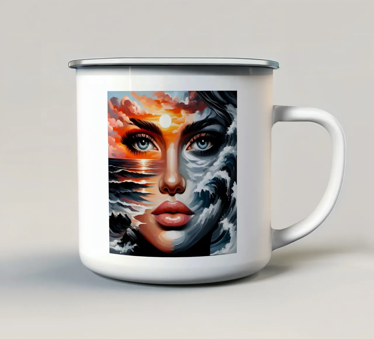 Ritratto di mare tazza in smalto da ARTOMATIC