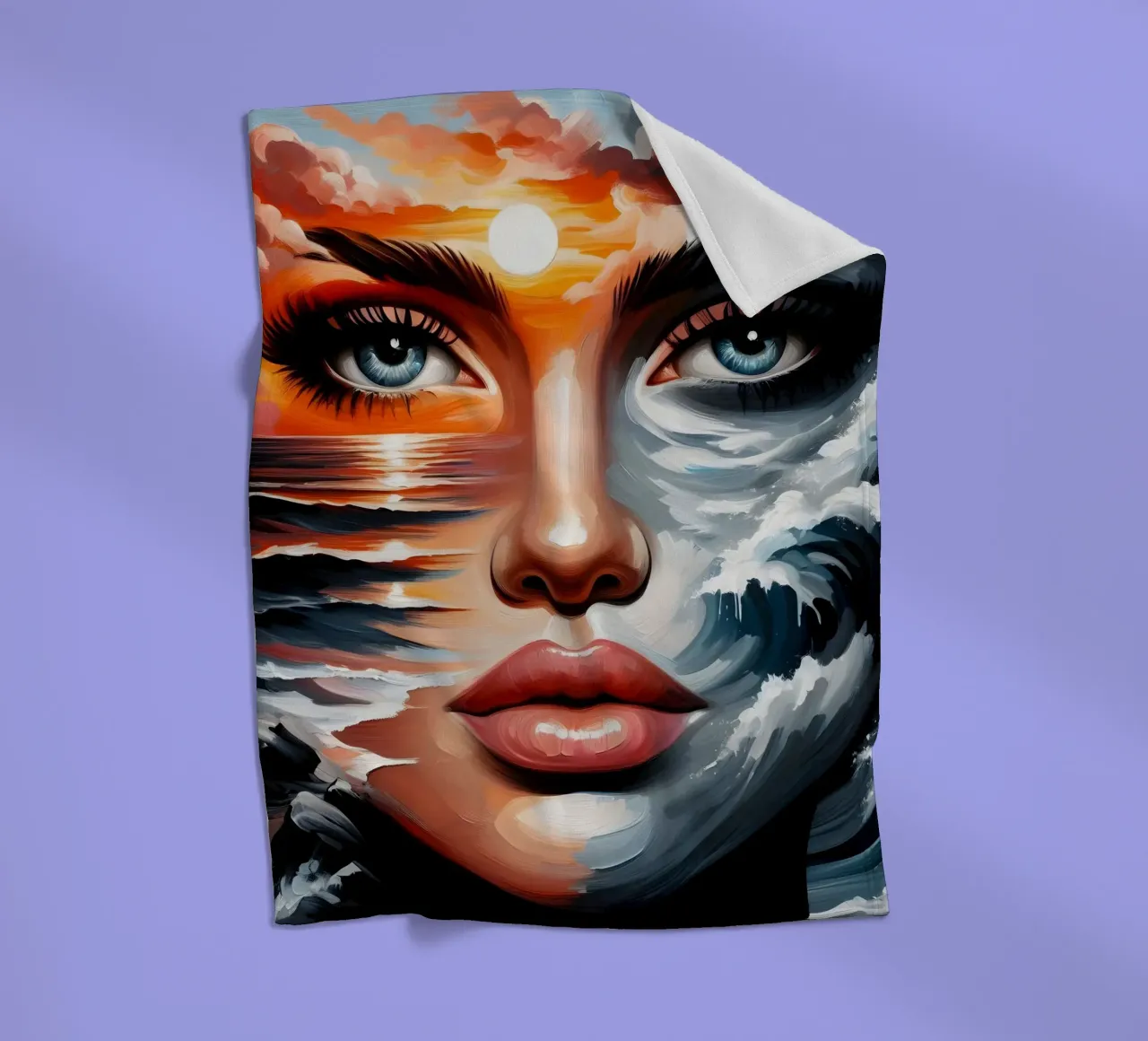 Seascape Portrait fleece blanket by ARTOMATIC