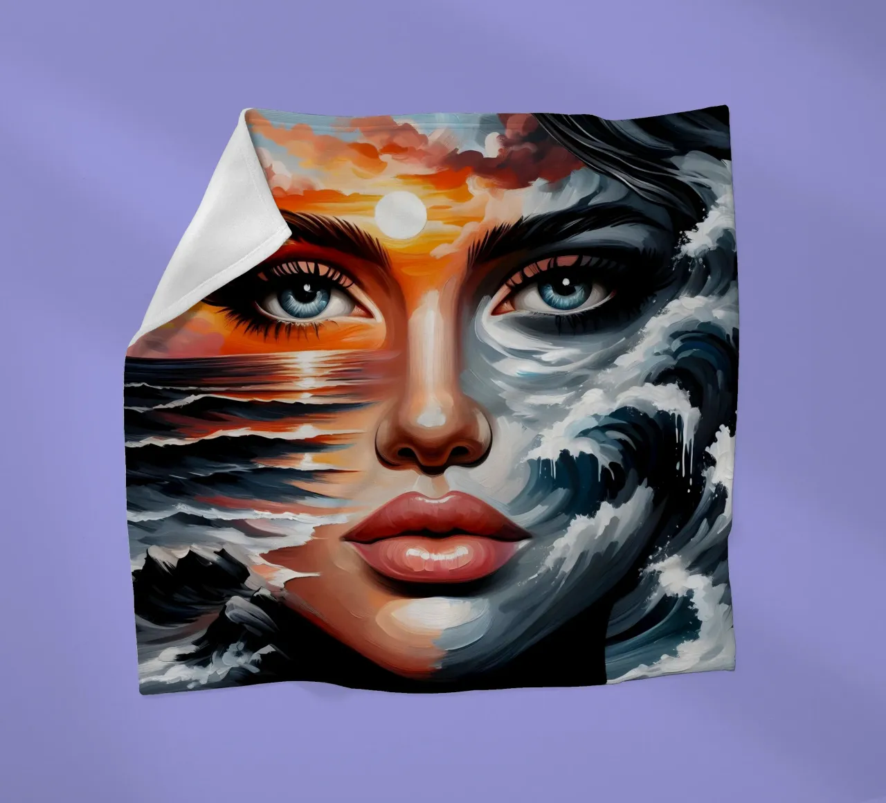 Seascape Portrait fleece blanket by ARTOMATIC