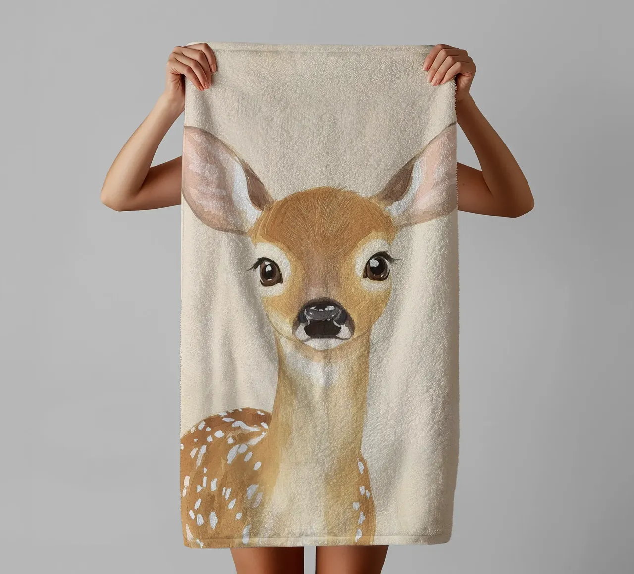 Cute Animal Print for Nursery, Playroom Wall Art towel by Little Lola