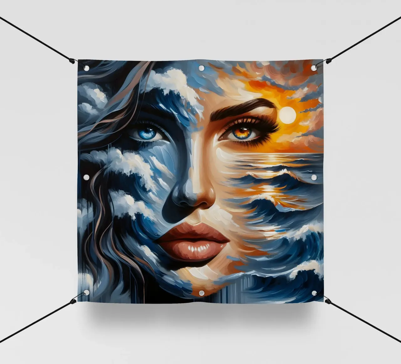 Ritratto di mare e onde telo in pvc da ARTOMATIC